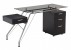 OFFICE DESK W. TEMPERED GLASS TOP